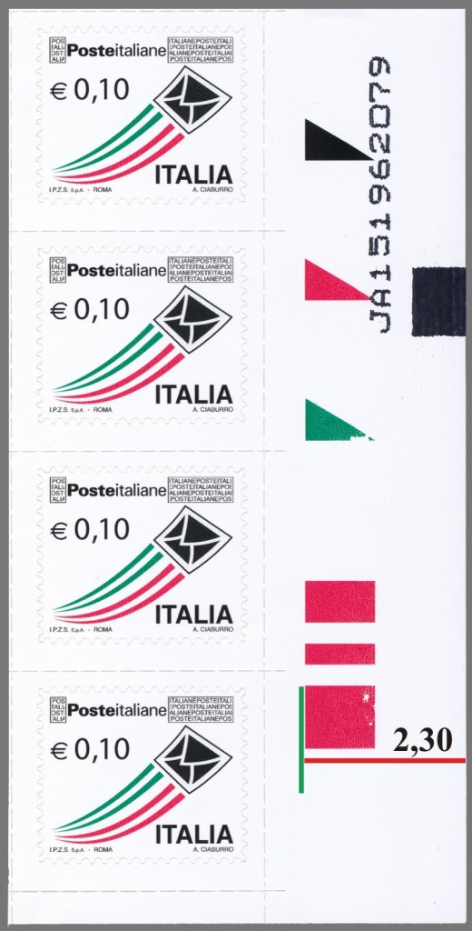 le nove tirature del 10 cent di posta italiana