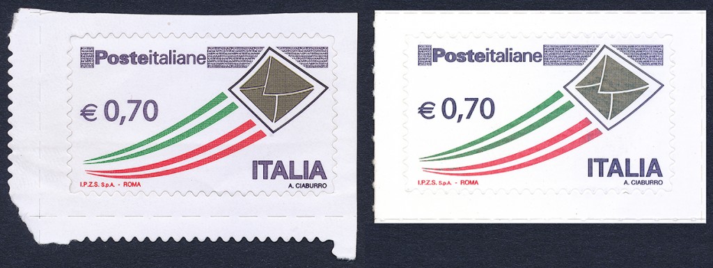 Una novità tra i falsi da 0,70 di Posta Italiana